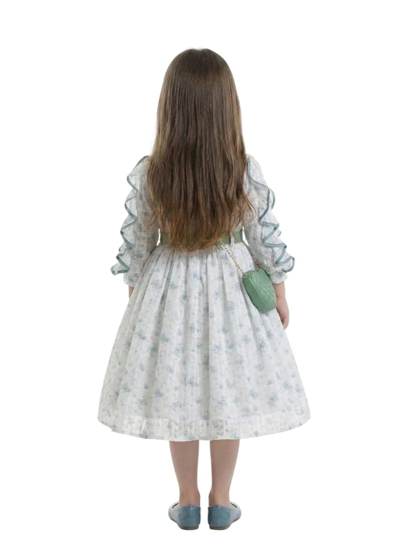 Bidani Lujain Blossom Dress Green with Bag